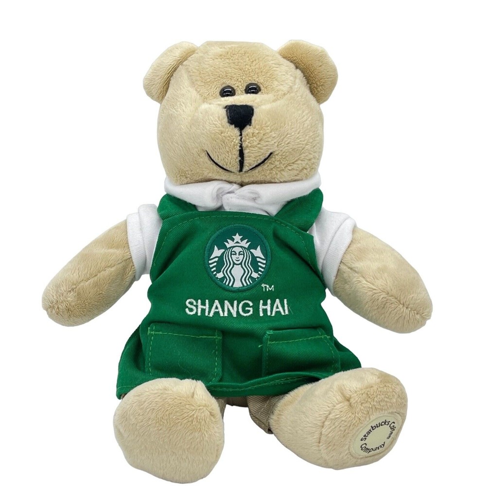 Starbucks Coffee Company China SHANGHAI Store Plush Beanie Bearista Bear Apron